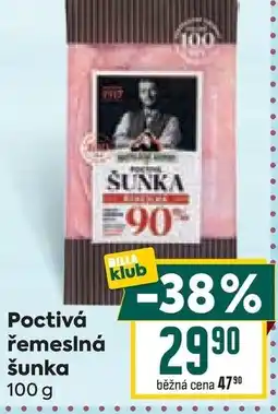 Billa Poctivá řemeslná šunka nabídka
