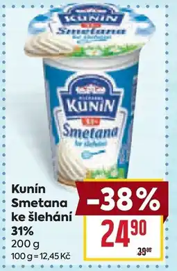 Billa Kunín Smetana ke šlehání 31% nabídka
