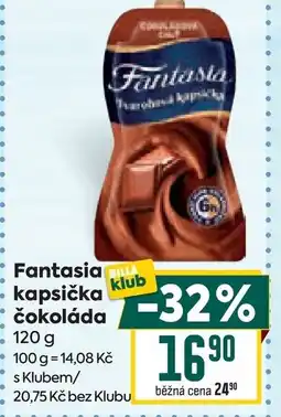 Billa Fantasia kapsička čokoláda nabídka