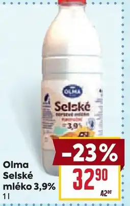 Billa Olma Selské mléko 3,9% nabídka