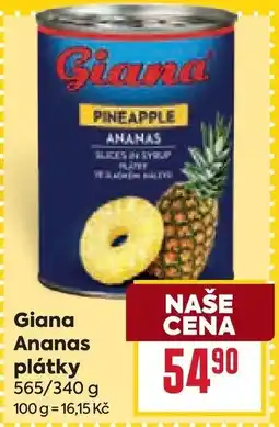 Billa Giana Ananas plátky nabídka