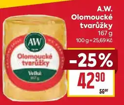 Billa A.W. Olomoucké tvarůžky nabídka