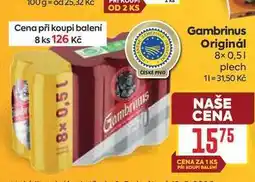 Billa Gambrinus Originál 8x 0,51 plech nabídka