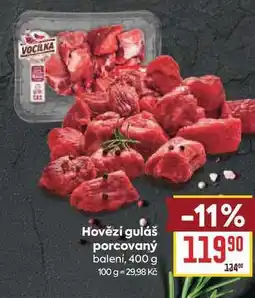 Billa Hovězí guláš porcovaný balení nabídka