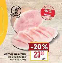 Billa Zámecká šunka z pultu lahůdek cena za nabídka