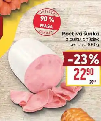 Billa Poctivá šunka z pultu lahůdek cena za nabídka