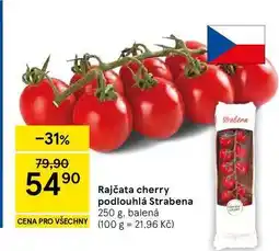 Tesco Rajčata cherry podlouhlá Strabena, 250 g, balená nabídka