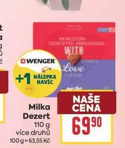 Billa Milks Dezert nabídka