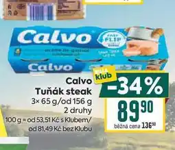 Billa Calvo Tuňák steak 3x 65 g/od 156 g nabídka