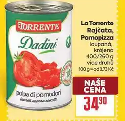 Billa La Torrente Rajčata, Pomopizza loupaná, krájená 400/260 g nabídka