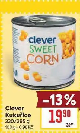 Billa Clever Kukuřice 330/285 g nabídka