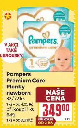Billa Pampers Premium Care Plenky newborn 32/72 ks nabídka