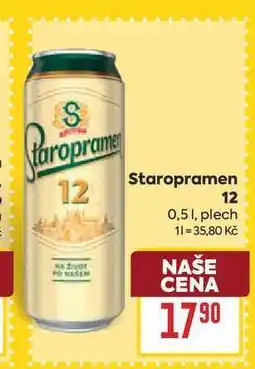 Billa Staropramen 12 0,51, plech nabídka