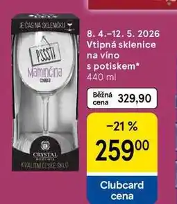 Tesco Vtipná sklenice na víno s potiskem nabídka