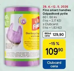Tesco Fino smart handles Odpadkové pytle, 60 l, 60 ks nabídka