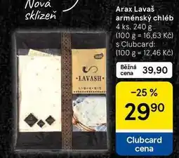 Tesco Arax Lavaš arménský chléb, 4 ks nabídka