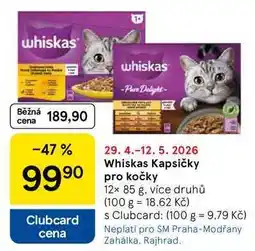 Tesco Whiskas Kapsičky pro kočky, 12x 85 g, více druhů nabídka