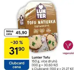 Tesco Lunter Tofu, 150 g, více druhů nabídka
