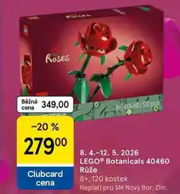 Tesco LEGO Botanicals 40460 Růže 8+, 120 kostek nabídka