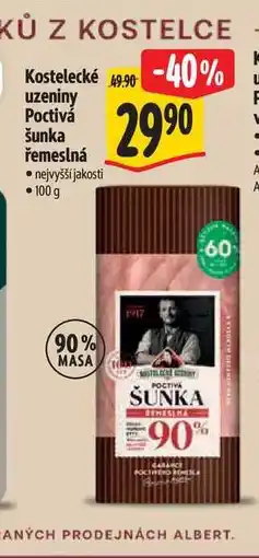 Albert Kostelecké uzeniny Poctivá šunka řemeslná nabídka