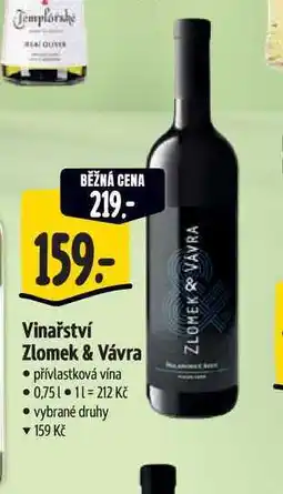 Albert Vinařství Zlomek & Vávra nabídka