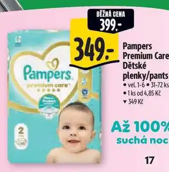 Albert Pampers Premium Care Dětské plenky/pants vel. 1-6 31-72 ks nabídka