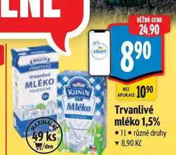 Albert Trvanlivé mléko 1,5% nabídka
