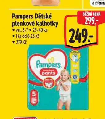 Albert Pampers Dětské plenkové kalhotky vel. 3-7 25-40 ks nabídka