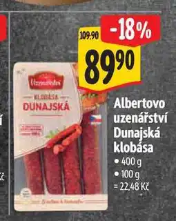 Albert Albertovo uzenářství Dunajská klobása nabídka