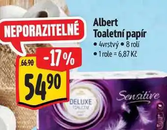 Albert Albert Toaletní papír 4vrstvý 8 rolí nabídka