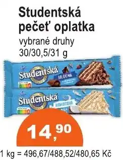 COOP DISKONT Studentská pečeť' oplatka nabídka