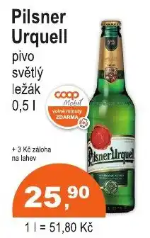 COOP DISKONT Pilsner Urquell pivo světlý ležák nabídka