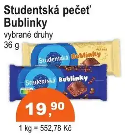 COOP DISKONT Studentská pečeť Bublinky nabídka