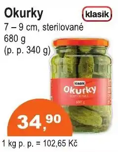 COOP DISKONT Okurky 7-9 cm, sterilované nabídka