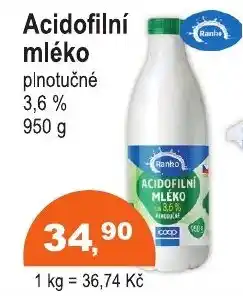 COOP DISKONT Ranko Acidofilní mléko nabídka