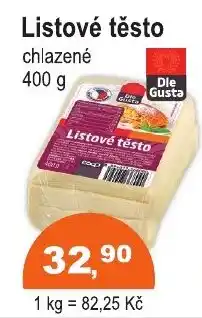 COOP DISKONT Listové těsto nabídka