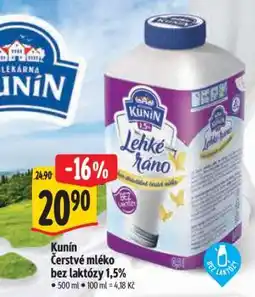 Albert Kunín Čerstvé mléko bez laktózy 1,5% nabídka