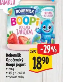 Albert Bohemilk Opočenský Boopi jogurt nabídka