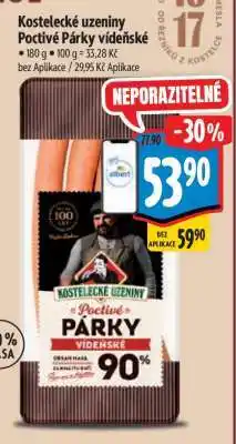 Albert Kostelecké Uzeniny Poctivé párky vídeňské nabídka