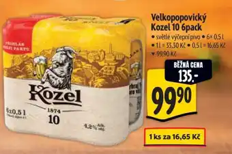 Albert Velkopopovický Kozel 10 – 6pack nabídka