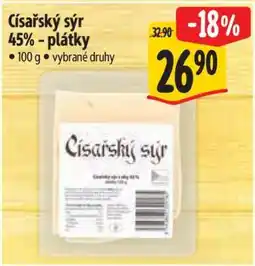 Albert Císařský sýr 45 % Plátky nabídka