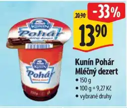 Albert Kunín Pohár mléčný dezert nabídka