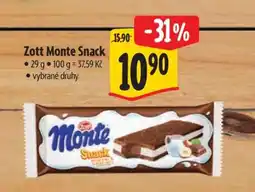 Albert Zott Monte Snack nabídka