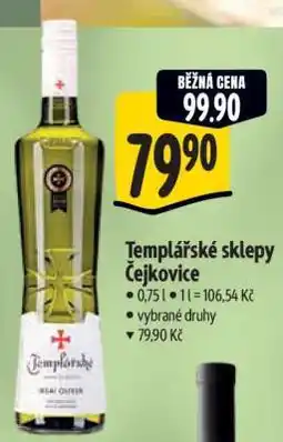 Albert Templářské sklepy Čejkovice nabídka