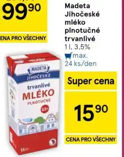 Tesco Madeta Jihočeské mléko plnotučné trvanlivé nabídka