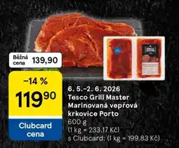 Tesco Tesco Grill Master Marinovaná vepřová krkovice Porto nabídka