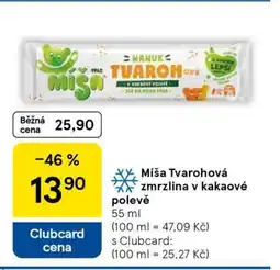 Tesco Míša Tvarohová Zmrzlina v kakaové polevě nabídka
