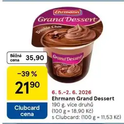 Tesco Ehrmann Grand Dessert nabídka