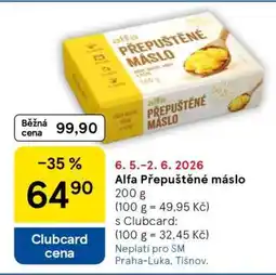 Tesco Alfa Přepuštěné máslo nabídka