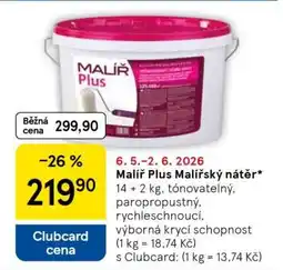Tesco Malíř Plus malířský nátěr nabídka